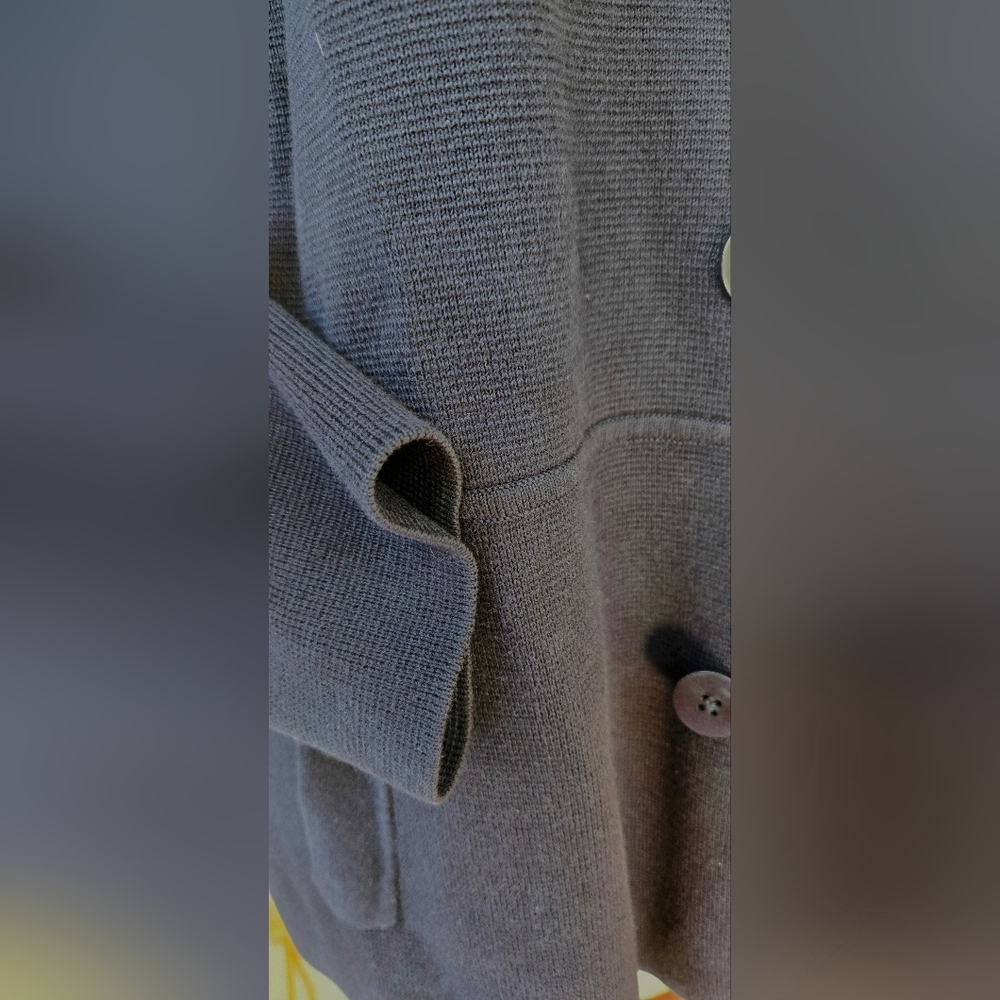 Talbots Navy Blue ribbed button-up cardigan/ spring jacket Petite sz 1XP - Picture 7 of 10